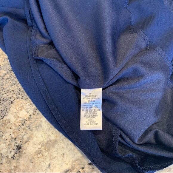 Color block dress blue cream sleeveless sheath career work size medium - Picture 6 of 9